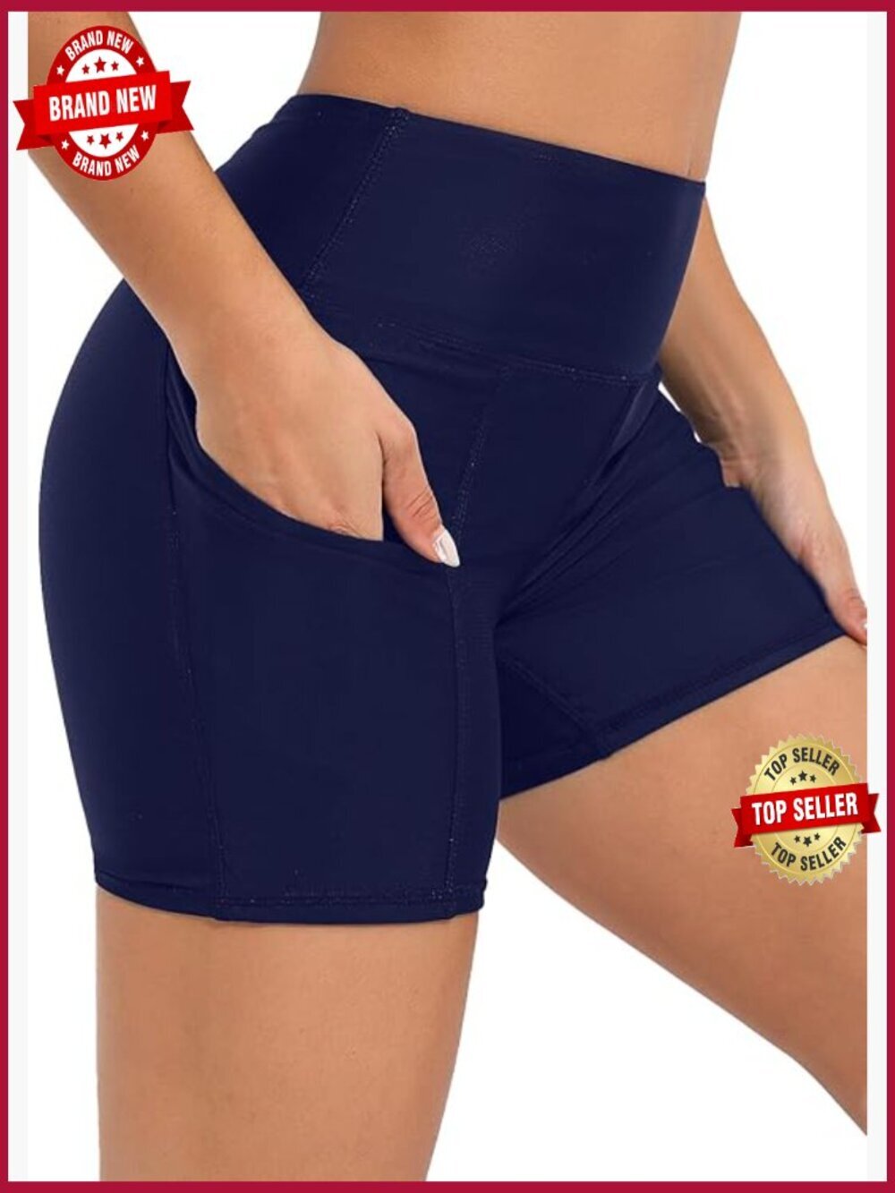 High Waisted Quick Dry Swim Board Shorts with Pockets